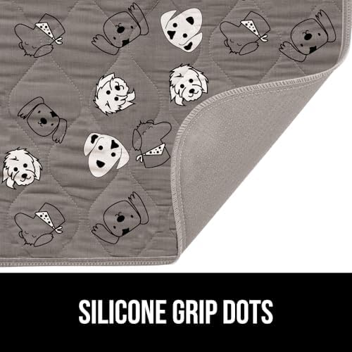 GORILLA GRIP Washable Puppy Pads, Dog Crate Mat 40x26 Dog Faces