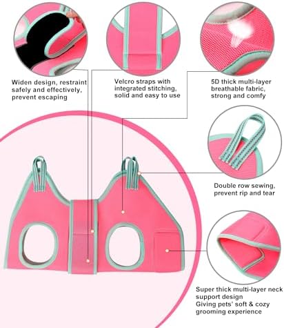 Kkiimatt Dog Grooming Hammock, Medium Hanging Harness Holder Hanger for Nail Clipping,Nail Trimming Hammock,Dog Sling Restraint with Thick Fabric Neck Support for Claw Care