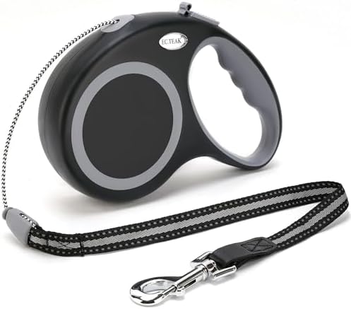 Retractable Dog Leash, 30 FT Dog Walking Leash for Small Medium Large Dogs up to 77 lbs, Heavy Duty No Tangle, Black