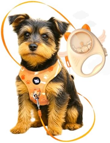 Dog & Cat Retractable Leash, 13ft Strong Nylon Tape with Auto-Locking, Tangle-Free Walking Pet Leash for Small Dogs/Cats Up to 33 lbs, One-Touch Brake, Comfortable Handle, PupPlay Design