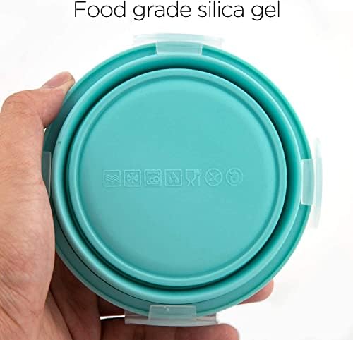 Luter 2 Pieces Collapsible Dog Bowls Silicone Food Water Travel Foldable Bowl with Lids Portable Expandable Pet Feeding Watering Cup Dish for Walking Kennels Camping 350ml (12x12x3cm) (Pink & Blue)