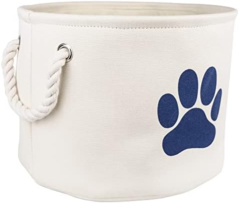 Bone Dry Pet Storage Collection Collapsible Bin, Medium Round, Off-White