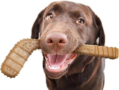 Powerbone Pet Chew Toy for Dogs - Durable, Non Toxic & Pet Safe - Best for Aggressive Chewers, Long Lasting Dental Health, Dog Teeth Cleaning, Dog Life Stages - Hockey Stick 12"