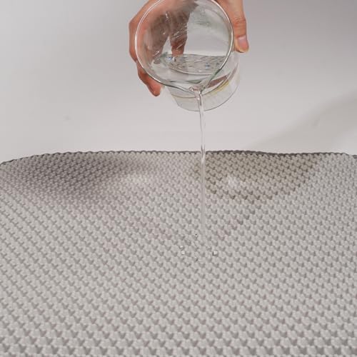 Cat Litter Mat, Honeycomb Cat Litter Mat, Double Layer Waterproof Cat Litter Mat Litter Trapping Mat, Prevents Cat Litter Scattering, Easy to Collect, Washable 19.7 * 15.7in (Gray)