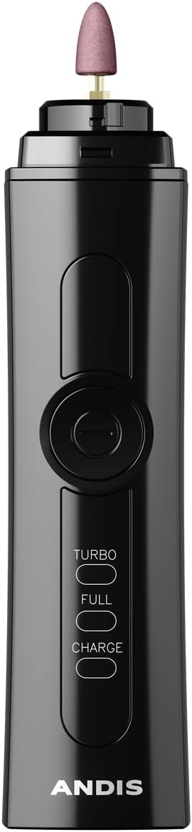 Andis 66750 Professional 2-Speed Cord/Cordless Nail Grinder, Black | Dual-speed motor, fine-grit & premium grindstones, rechargeable dog nail clipper alternative