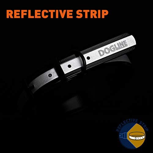 Dogline Biothane Translucent Reflective Waterproof Dog Collar Strong Coated Nylon Webbing with Black Hardware Odor- Proof for Easy Care Clean Fits Small Medium or Large Dogs - Yellow 1" W x 18"-22" L