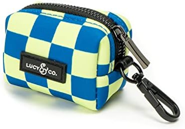 Lucy & Co. Have a Nice Day Everyday Dog Poop Bag Holder - Leak Proof Dispenser - Hygienic Pet Poop Pickup - Purple Checker