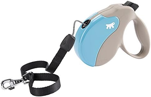 Ferplast Retractable Dog Lead Extendable Dog Leash Amigo Cord M, Retractable Cord, 5 m, max 25 kg, Light Blue