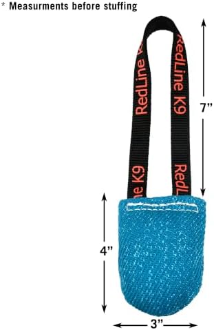 REDLINE K-9 French Linen 3" x 4" 1 Handle Pocket tug Toy Bundle of 2 (Blue)