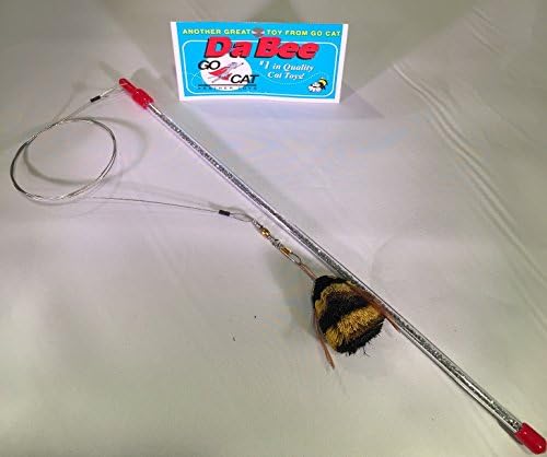 GoCat Da Bee Teaser Wand from The Maker of Da Bird and Cat Catcher - Silver Glitter Wand