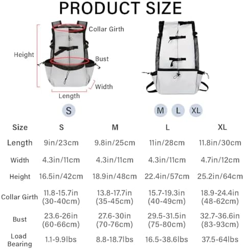 MANON ROSA Dog Backpack Carrier Adjustable Easy-Fit Travel Bag for Traveling Hiking Camping for Small Medium Dogs Cats Puppies (Large,Blue)