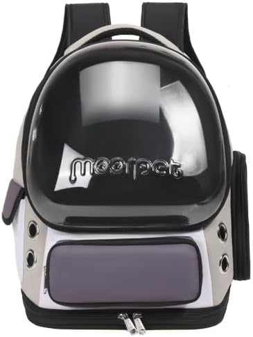 Cat Bubble Backpack Carrier, TSA Airline Approved Pet Travel Bag for Small Medium Dogs, Clear Hiking Camping Backpack for Cats, Kitten and Puppy up to 18 lbs, Gray Bubble