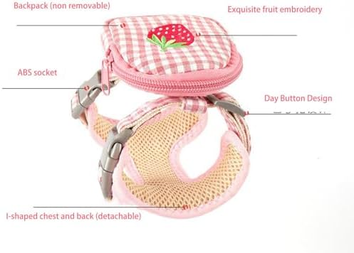 Pet Backpack Harness with Leash Pet Self Mini Backpack Dog Poop Bag Dispenser Adjustable Pets Medium Daily Backpack Animal Leash Cat Dog Self Mini Carrier for Dog Training Walking (Blue, Small)