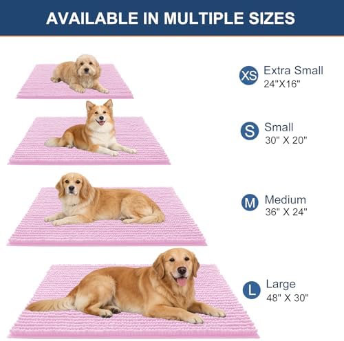 OLANLY Dog Door Mat for Muddy Paws 30x20, Extra Absorbent Chenille Mud Mat