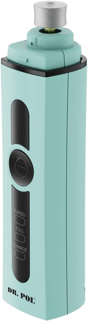 Andis 561123 Dr. Pol Cordless Pet Nail Grinder, Dual-Speed, Blue | Fine-grit & premium-finishing grindstones, ergonomic body design, dog nail clipper alternative