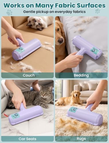 DELOMO Pet Hair Remover Roller, Reusable Lint Roller for Dog and Cat Hair