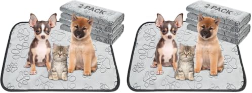 Qeils Reusable Puppy Pads, Washable Pee Pads, Leakproof 18"x 24" 4 Pack