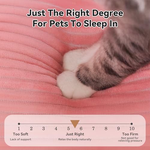 Zerbuger 20in Pink Rectangle Cat Dog Bed Machine Washable Sleeping Sofa