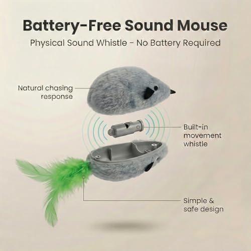 Luxelle Interactive Cat Toy for Indoor Cats, Automatic Hanging Cat Toy with 6.5ft Retractable Elastic Cord, Motion & Laser Play Modes, USB Rechargeable, Wall & Door Mount Toy