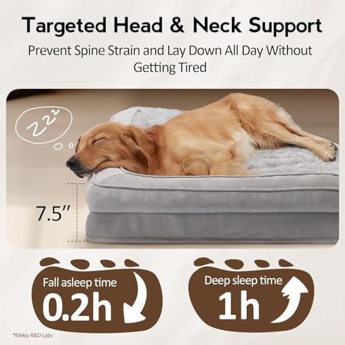 MEKIY Orthopedic Waterproof Dog Bed with Sides for Extra Large Sizes Dogs