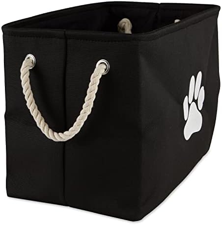 Bone Dry Pet Storage Collection Collapsible Bin, Black, Medium Rectangle