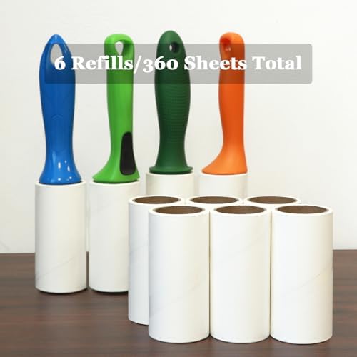 4 inch Lint Roller Refills Compatible with Evercare PetLovers Extra Sticky Lint Roller 6 Pack of Refills Only 60 Sheets per Refill 360 Sheets Total (1 1/2'' Inside Dia.)