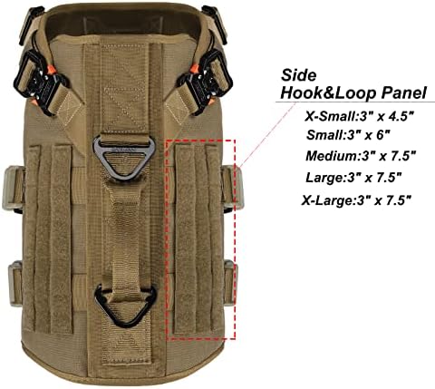 ICEFANG No Pull Tactical Dog Harness for X-Large Dogs,Adjustable Dog Vest