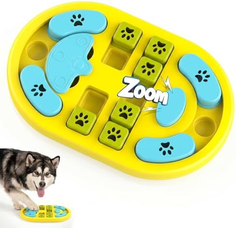 Dog Puzzle Toy, Interactive Enrichment Treat Food Puzzles, Yellow