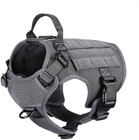 ICEFANG Tactical Dog Harness for Small Dogs,Reflective No Pull Dog Vest