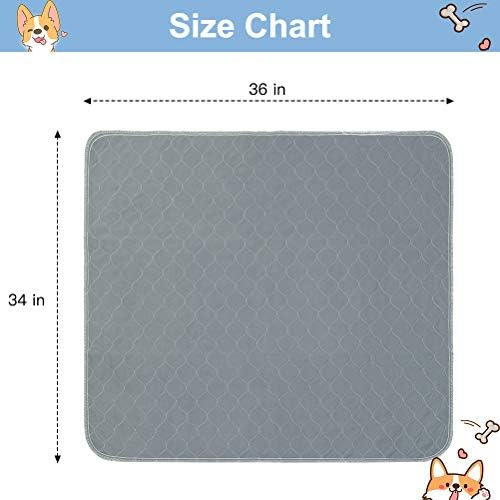 KOOLTAIL Washable Pee Pads for Dogs, 2 Packs Super Absorbent Leakproof & Non-Slip Dog Pee Pad Extra Large, Reusable Puppy Training Pads Waterproof, Pet Mat Rug for Whelping,Floor,Crate,Cats, 34"x36"