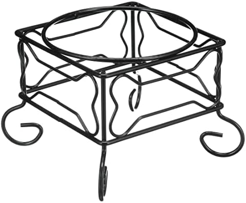 YML Elevated Stainless Steel Dog & Cat Bowl with Black Wrought Iron Stand, 5-Inch (2.5 Cups)