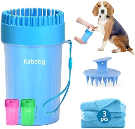 Dog Paw Cleaner Cup with Detachable Top Brush for Small-Medium Dogs