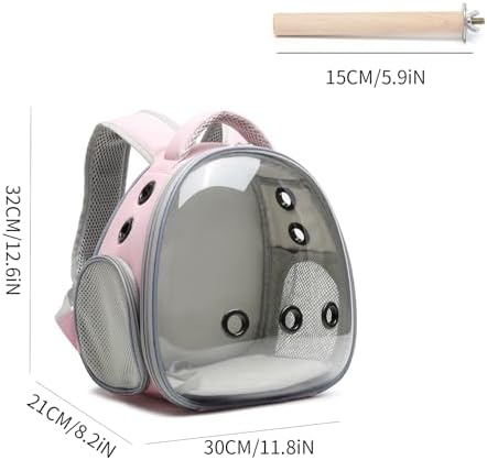Portable Travel pet Backpack Carrier Hamster Bag Guinea Pig Bird Small Dog cat Turtle Carrier Rabbit Cage Squirrel Bearded Dragon Breathable Hangbag (Pink+Accessories)
