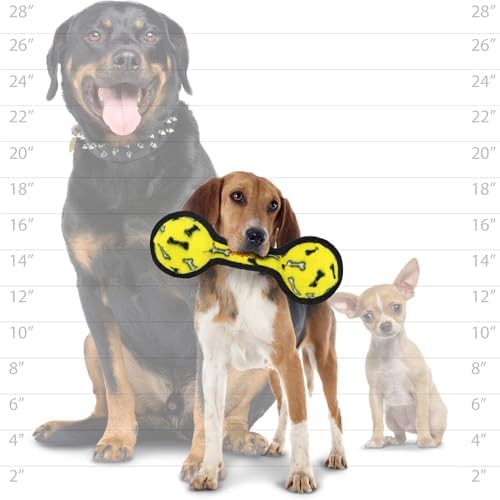 TUFFY® : 2 Pack 2 Ball Tug Dog Toy: Ultra Durable Plush Toy with Multiple Layers & Reinforced Seams, Washable and Floats, Original Construction