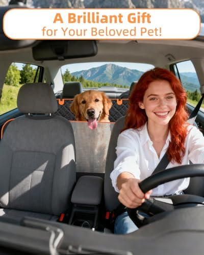 Dog Car Seat Cover 100% Waterproof Scratchproof Dog Hammock 600D for Car Back Seat Nonslip with Mesh Window Car Seat Protector for Dogs Pets Universal Fits for Most Cars Trucks SUV
