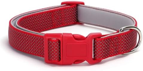 Reflective Nylon Padded Dog Collar with Quick Release Buckle