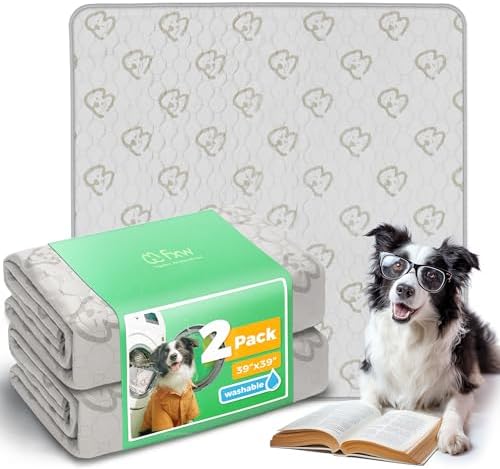 FXW Washable Pee Pads for Dogs, Super Absorbent, 39" Square, 2 Packs