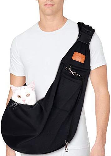FDJASGY Small Dog Sling Cat Carrier Adjustable Strap Hands Free Reversible Pet Puppy Travel Bag Backpack for Outdoor Travel