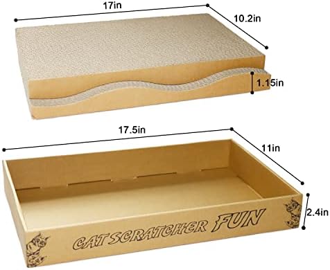 Cat Scratcher Pad Cardboard Scratch Box for Indoor Cats and Kittens