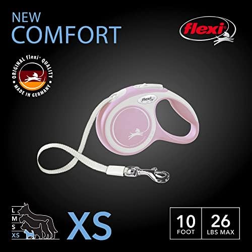 FLEXI® Comfort Tape Retractable Dog Leash, Pink/Rose, X-Small - 10 Feet (Pack of 12)