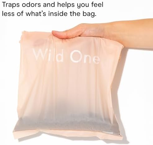 Wild One Dog Poop Bags, 180 Leak Proof Bags Made From Cornstarch, Eco-Friendly, Unscented, Blush Color