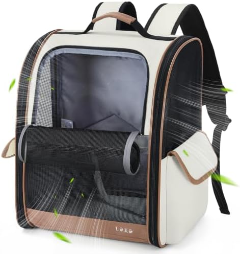 Lekereise Cat Backpack Carriers, Dog Carrier Backpacks with Breathable Mesh for Small Medium Cats Dogs Puppy Up to 18 Lbs, Pet Foldable Carrying Backpack Ventilated for Travel Hiking Collapsible