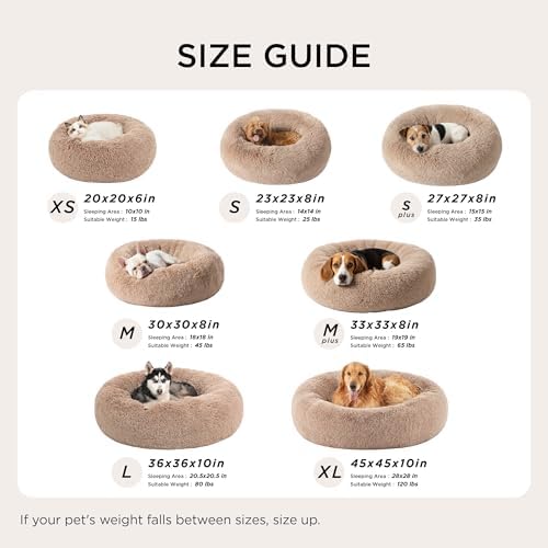 Bedsure Calming Dog Beds Large Sized Dog Donut Washable Pet Bed,36ins