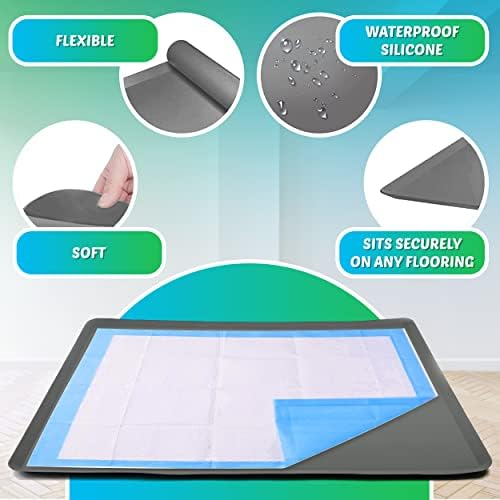 Reusable Silicone Dog Training Tray for 23 x 30 Inches Pads - Grey