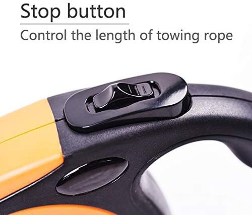Retractable Dog Leash, one-Handed Multi-Function Lock and Detachable bite Expander, 360° Non-tangling, Heavy-Duty Retractable Dog Leash;16 ft Strong Nylon Belt/Ribbon;One-Handed Brake, Pause, Lock
