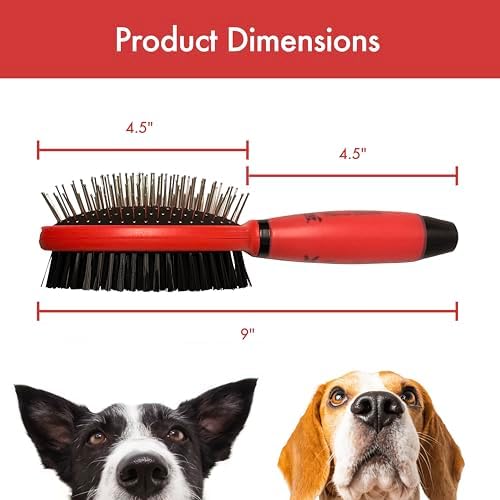 Warren London 2-in-1 Pin & Bristle Slicker Brush for Dogs & Cats