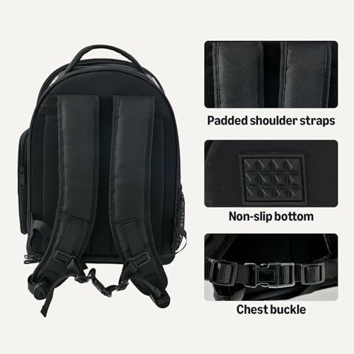 Amazon Basics Pet Carrier Backpack for Small Cats & Dogs, Collapsible Travel Carrier with Bubble Window & Breathable Mesh, Foldable for Travel, Black