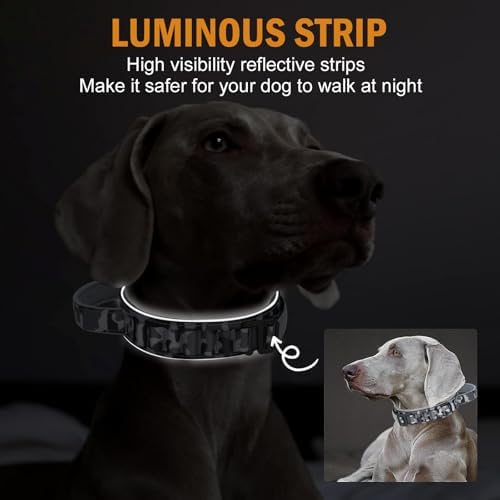 HYDEME Tactical Dog Collar, Alpine Loop Adjustable Military Training Nylon Dog Collars with Handle and Reflective for Small Medium Large Dogs, with Airtags Protective Case & Patches.(XL,Camo)