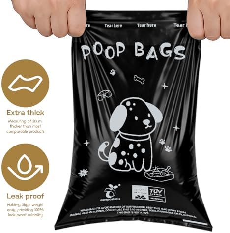 Biodegradable Dog Poop Bags 13×9in 120 count with Free Dispenser