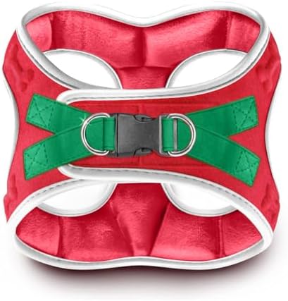 Comfort Fit Step-in Dog Harness All-Weather Dog & Puppy Harness Adjustable Extra Comfort Soft Padded No-Pull Vest for Small Medium Dogs Easy to Put On Secure Buckle Fit (Plush Both Side Velvet)